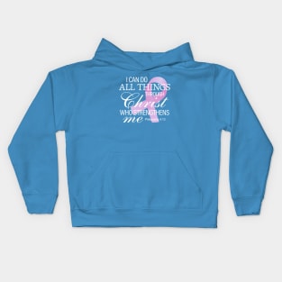 Inspiring Bible Verse Breast Cancer Awareness Kids Hoodie